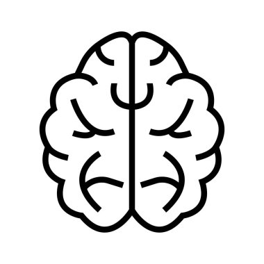 Basit bir beyin ikonu. Aklını kullan. Düzenlenebilir vektör.