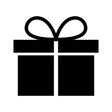 Hediye kutusu siluet simgesi. Hediye kutusu. Düzenlenebilir vektör.