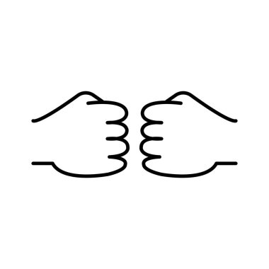 Yumruk simgesine basit bir yumruk. Düzenlenebilir vektör.