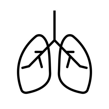 Solunum sistemi akciğer ikonu. Düzenlenebilir vektör.