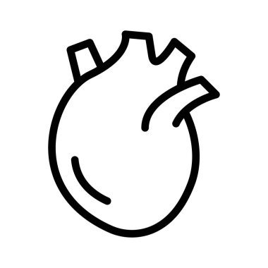 Basit bir kalp ikonu. Organ. Düzenlenebilir vektör.