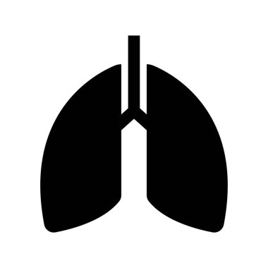Akciğer silueti simgesi. Solunum sistemi. Düzenlenebilir vektör.