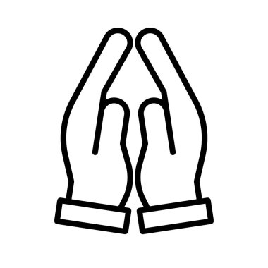 Dua eden basit eller ikonu. Dua et. Düzenlenebilir vektör.