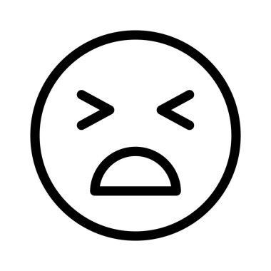 Basit iğrenç yüz ikonu. Düzenlenebilir vektör.