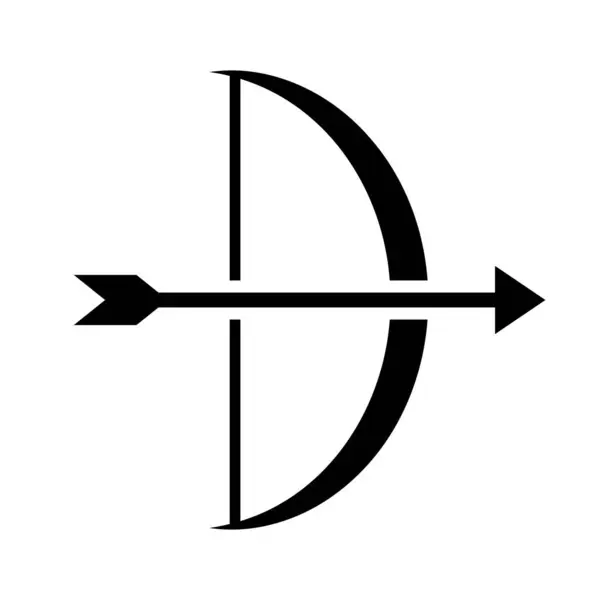 Icono Silueta Arco Flecha Arma Vector Editable — Vector de stock