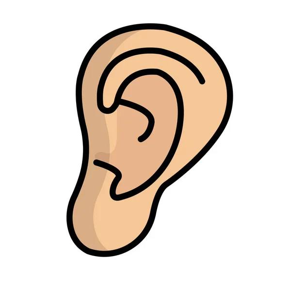 Icono Del Oído Humano Escuchando Icono Del Oído Vector Editable — Archivo Imágenes Vectoriales