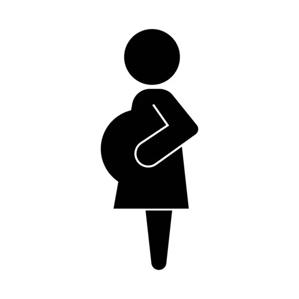 Pregnant Woman Silhouette Icon Maternity Editable Vector — Stock Vector