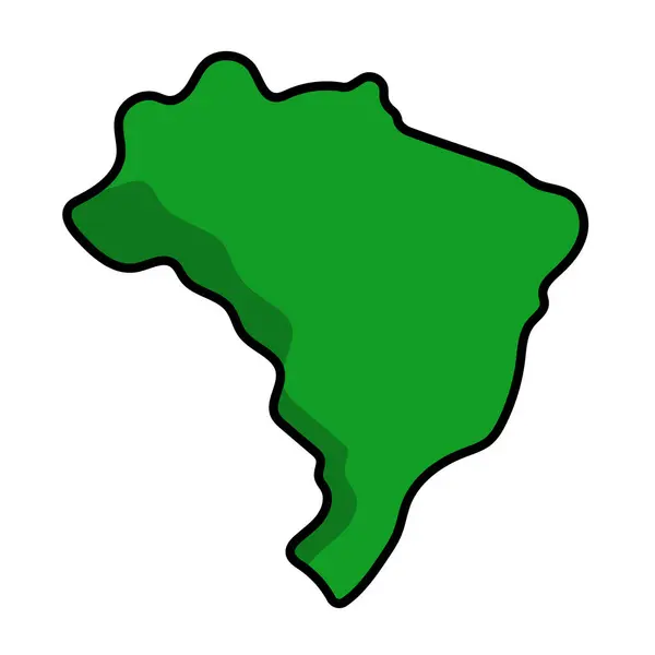 Ícone Mapa Brasil Terra Brasil Vetor Editável —  Vetores de Stock