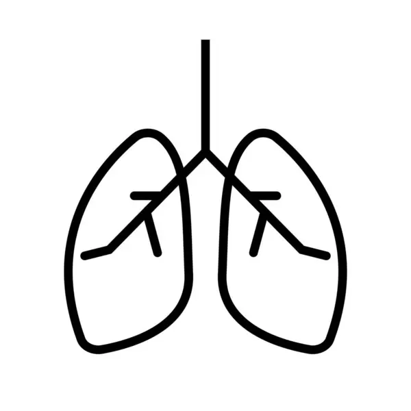 Respiratory System Lung Icon Editable Vector — Stock Vector