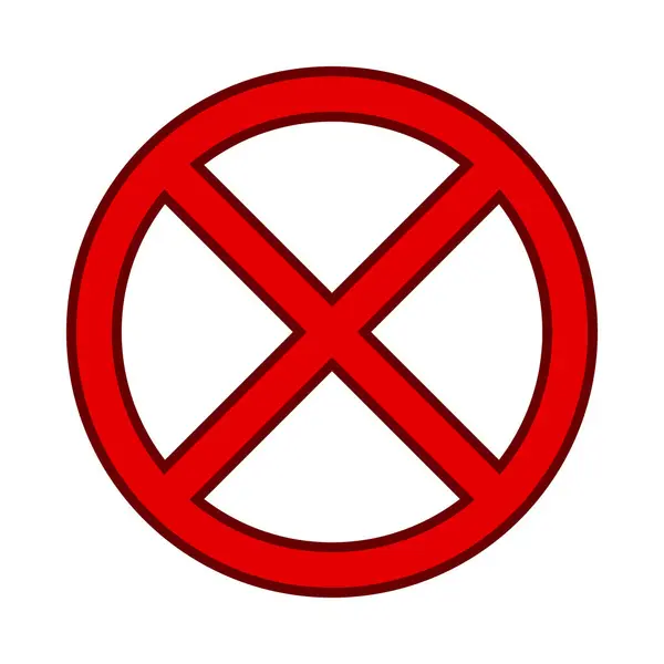 Плоский Знак Запрета Проектирование Знак Ограничения Редактируемый Вектор — стоковый вектор