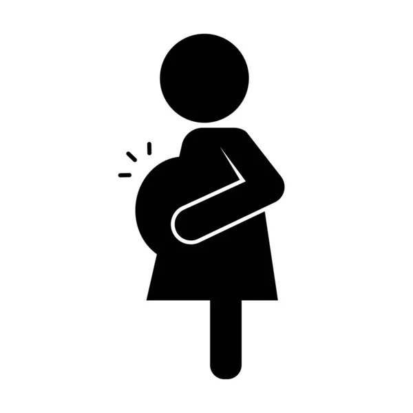 Mujer Esperando Una Mujer Embarazada Vector Editable — Vector de stock