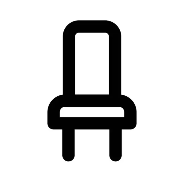 Einfache Stuhl Ikone Möbel Editierbarer Vektor — Stockvektor
