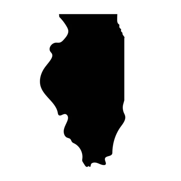 Ícone Silhueta Mapa Estado Illinois Vetor Editável — Vetor de Stock
