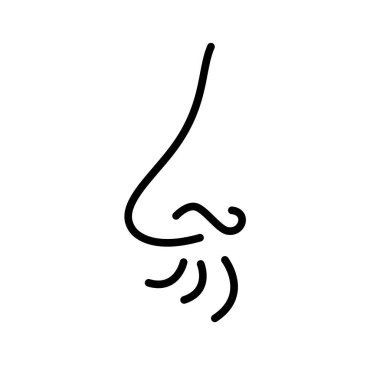 İnsan burun ikonu kokusu alıyorum. Düzenlenebilir vektör.