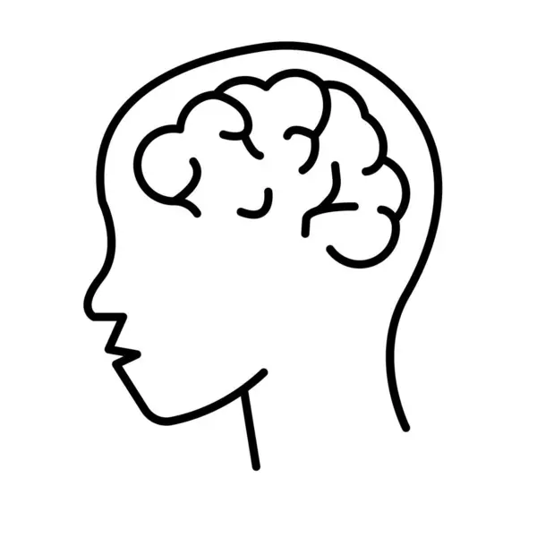 Simples Ícone Cérebro Humano Vetor Editável — Vetor de Stock