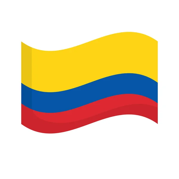 Icono Bandera Colombiana Ondeando Vector Editable — Vector de stock