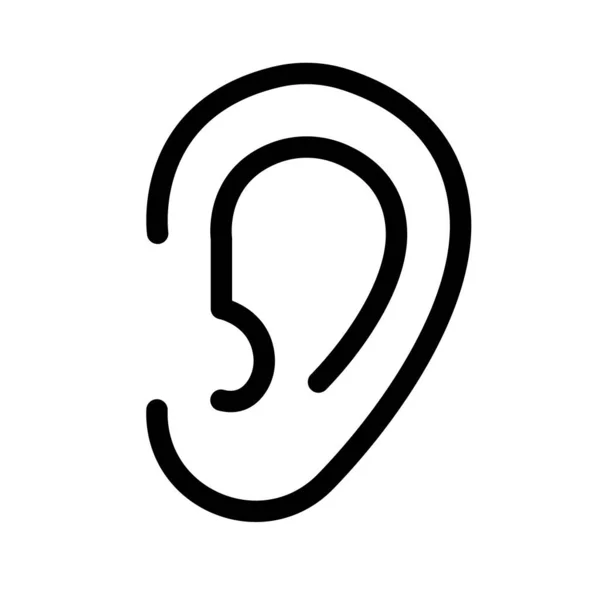 Простая Иконка Уха Значок Прослушивания Слушаю Редактируемый Вектор — стоковый вектор
