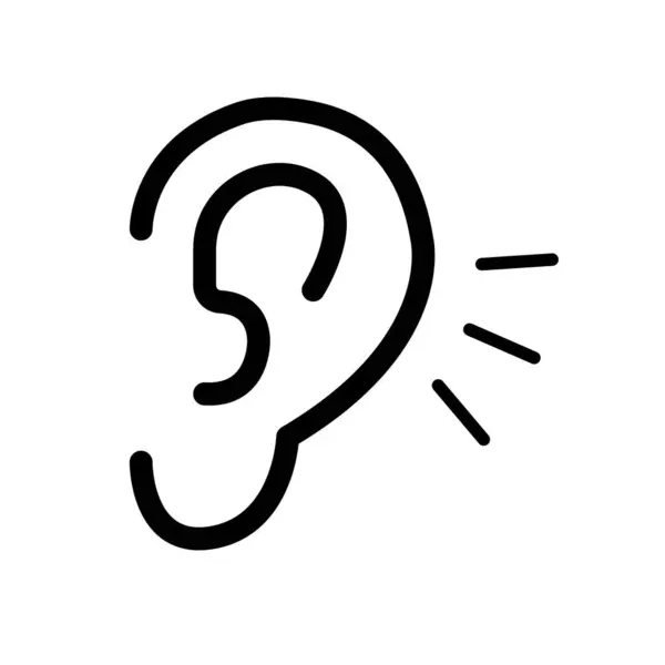 Sense Sound Ear Icon Editable Vector — Stock Vector