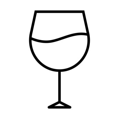 Basit bir şarap kadehi ikonu. Düzenlenebilir vektör.