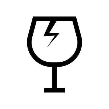 Basit kırık cam ikonu. Düzenlenebilir vektör.