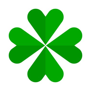 Dört yapraklı yonca simgesi. İyi şanslar. Düzenlenebilir vektör.