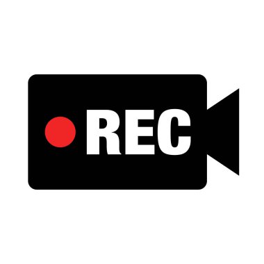 REC kayıt kamerası simgesi. Düzenlenebilir vektör.