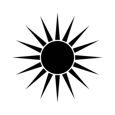 Güneş sembolü siluet simgesi. Düzenlenebilir vektör.