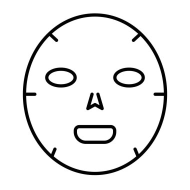 Güzellik maskesi ikonu. Yüz maskesi. Cilt bakımı. Düzenlenebilir vektör.