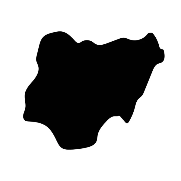 Νιγηρία Χάρτη Εικόνα Σιλουέτα Επεξεργάσιμο Διάνυσμα — Διανυσματικό Αρχείο