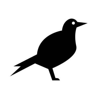 Karga silueti simgesi. Kuzgun. Düzenlenebilir vektör.