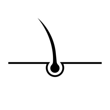 Düz dizayn, ince insan saçı ikonu. Düzenlenebilir vektör.