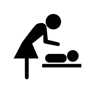 Basit bebek bezi değiştirme ikonu. Düzenlenebilir vektör.
