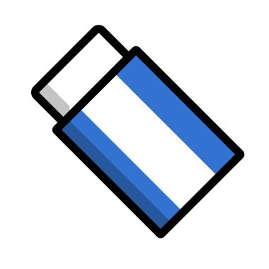 Düz dizayn silgi simgesi. Düzenlenebilir vektör.