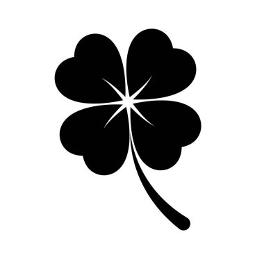 Dört yapraklı yonca silueti simgesi. Düzenlenebilir vektör.