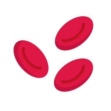 Düz dizayn kırmızı kan hücresi ikonu. Düzenlenebilir vektör.