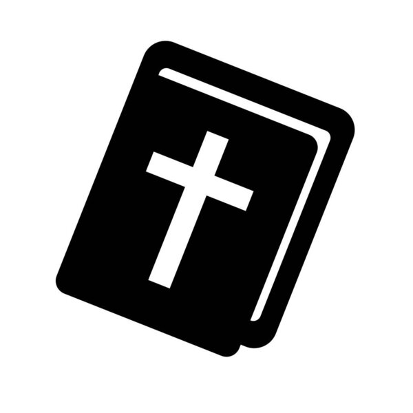 Bible silhouette icon. Christian text. Editable vector.