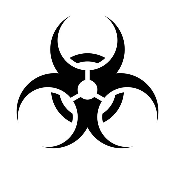Значок биологической опасности. Знак биологической опасности. Редактируемый вектор.