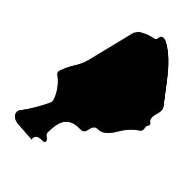 Nijer haritası siluet simgesi. Düzenlenebilir vektör.