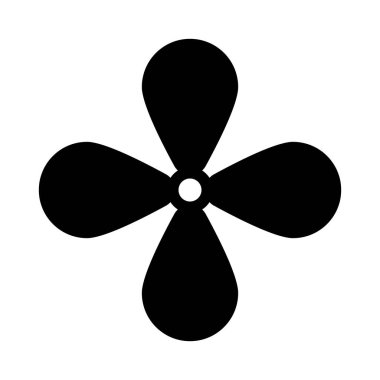 Basit pervane siluet simgesi. Havalandırma donanımı. Düzenlenebilir vektör.