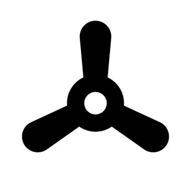 Pervane siluet simgesi. Havalandırma fan simgesi. Düzenlenebilir vektör.