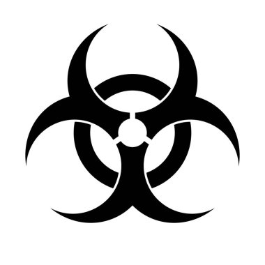 Biyolojik tehlike siluet simgesi. Biyolojik tehlike. Düzenlenebilir vektör.