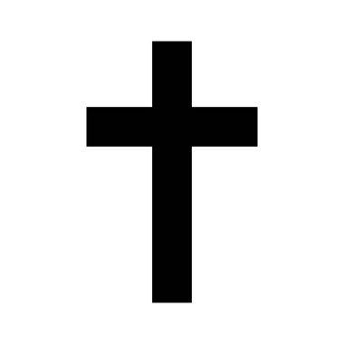 Hristiyan haçı siluet simgesi. Düzenlenebilir vektör.