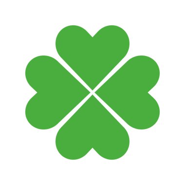 Dört yapraklı yonca sembolü. İyi şanslar. Düzenlenebilir vektör.