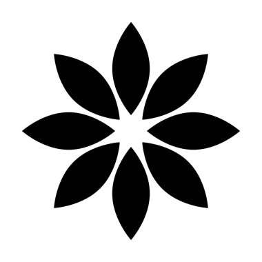 Çiçek silueti simgesi. Yapraklar. Düzenlenebilir vektör.