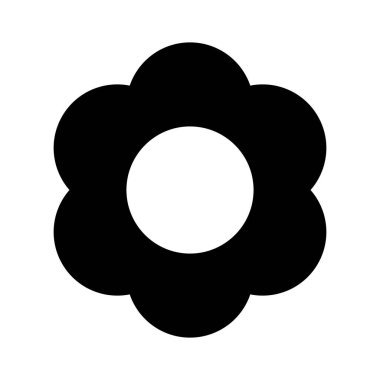 Basit bir çiçek silueti simgesi. Düzenlenebilir vektör.