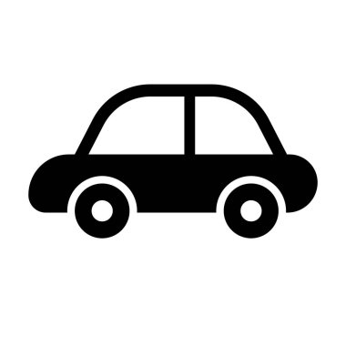 Araba silueti simgesi. Otomobil. Düzenlenebilir vektör.