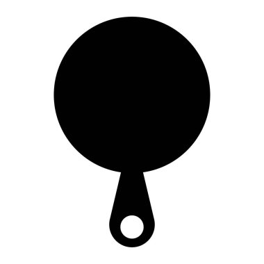 Basit kızartma tava silueti simgesi. Mutfak aletleri. Düzenlenebilir vektör.