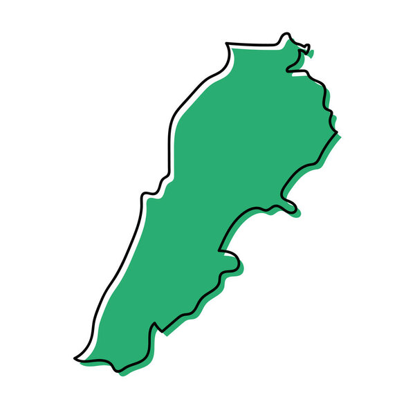 Modern Lebanon map icon. Editable vector.