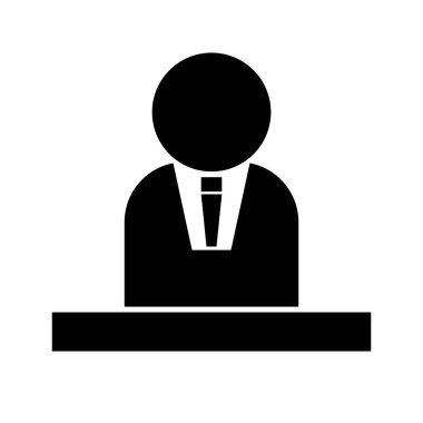 Politikacı ya da başkan silueti ikonu. Düzenlenebilir vektör.