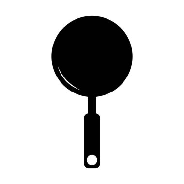 Tava silueti simgesi kızartılıyor. Yemek pişirmek. Düzenlenebilir vektör.